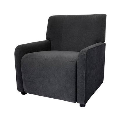 Grey Polyester Recliner - 3 Lock Positions for Living Room