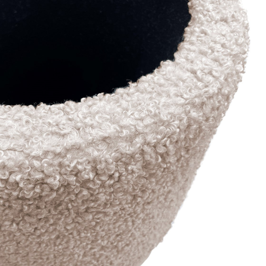 Beige Upholstered Storage Ottoman 20" Round