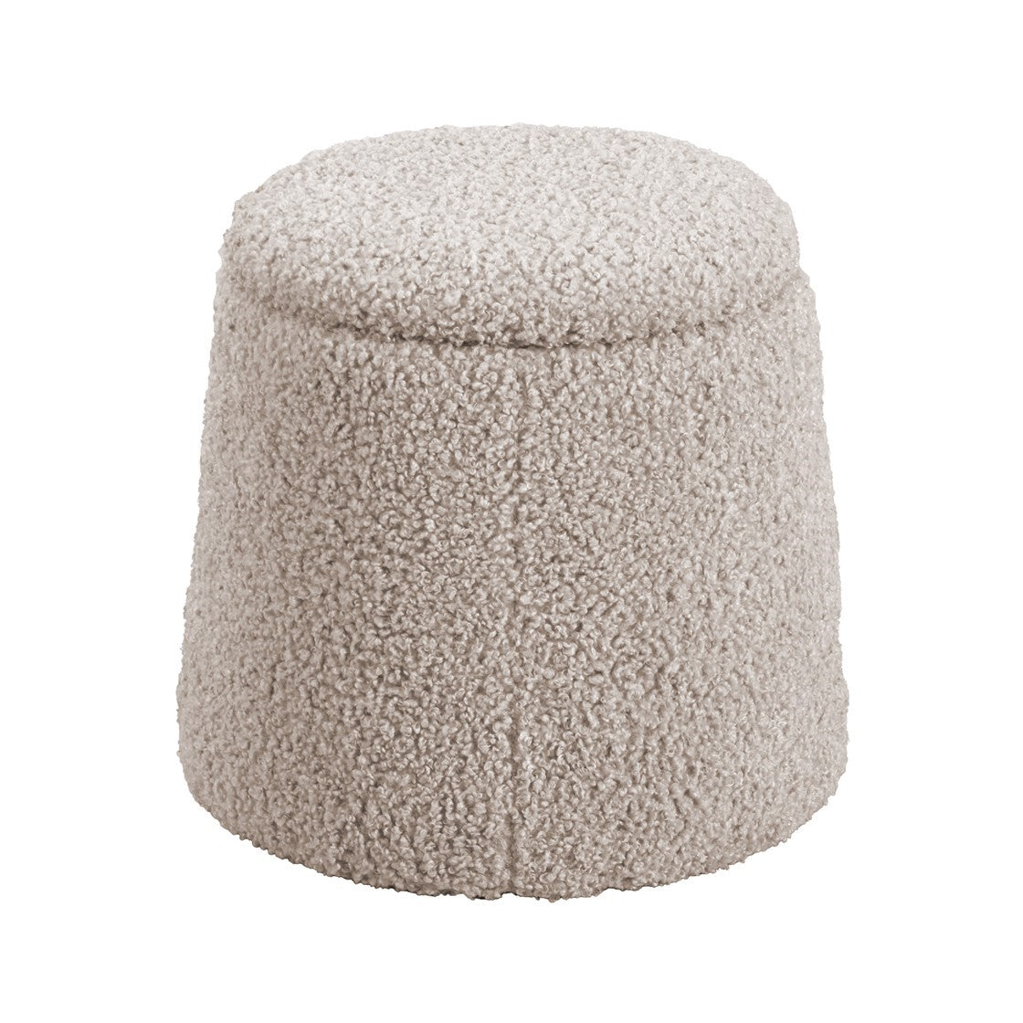 Beige Upholstered Storage Ottoman 20" Round