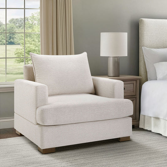 Oversized Upholstered Arm Chair Beige