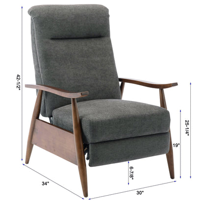 Charcoal Fabric Recliner - 34" Wide