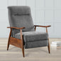 Saugus Wood Arm Push Back Recliner - Charcoal