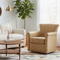 Westly Faux Leather Swivel Accent Chair - Honey Brown