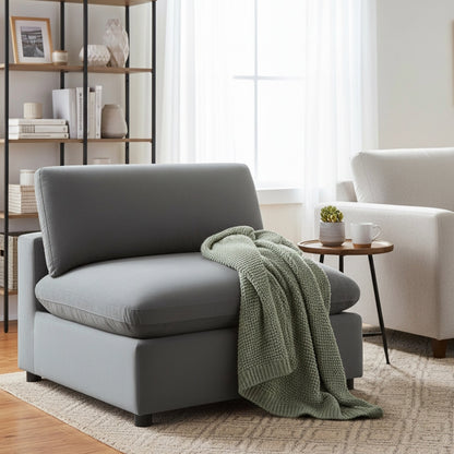 Caylie Armless Slipper Chair - Charcoal