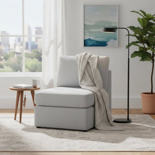 Chauncy  Armless Chair - Gray