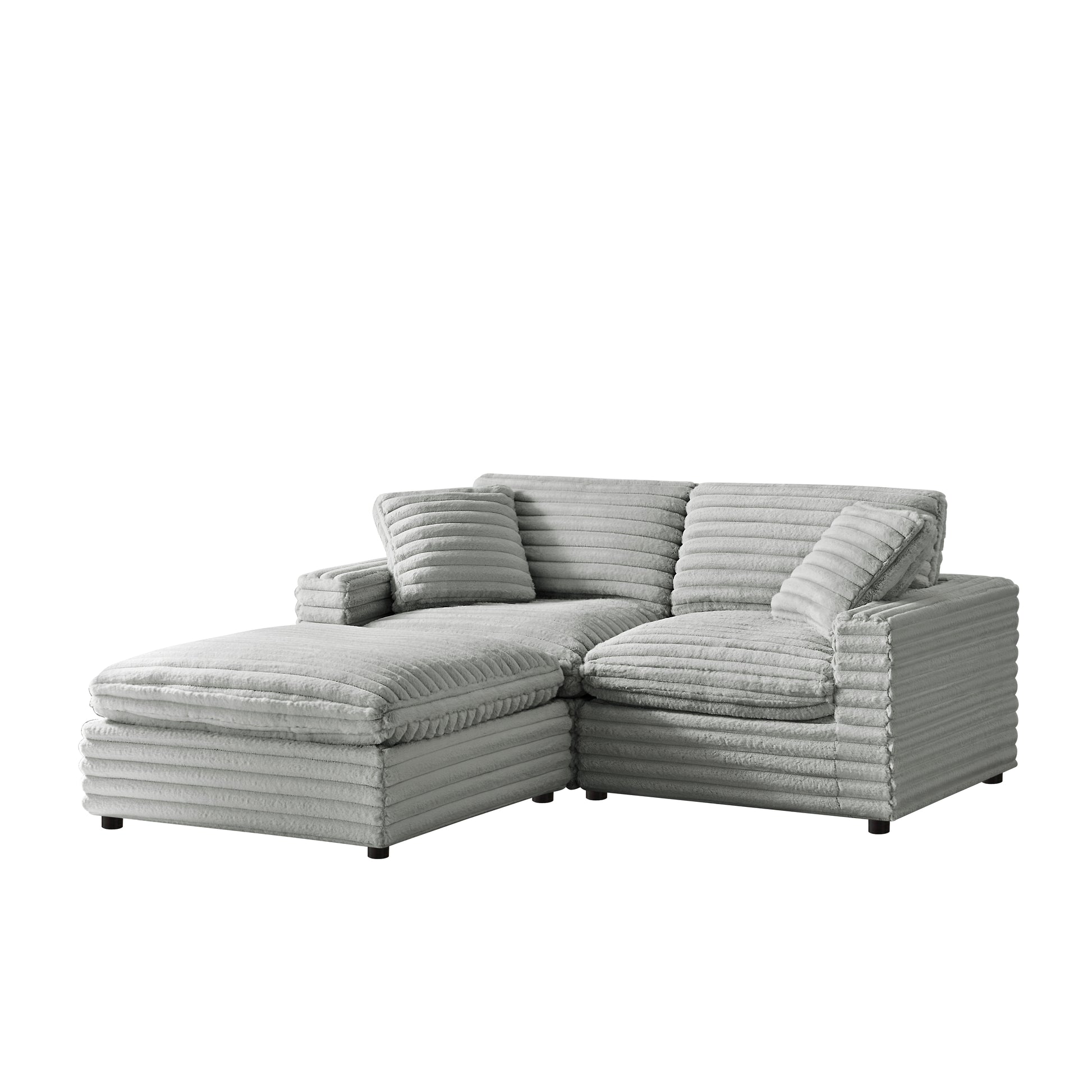 Gray Modular Sectional Sofa - 3 Piece Chofa for Living Room