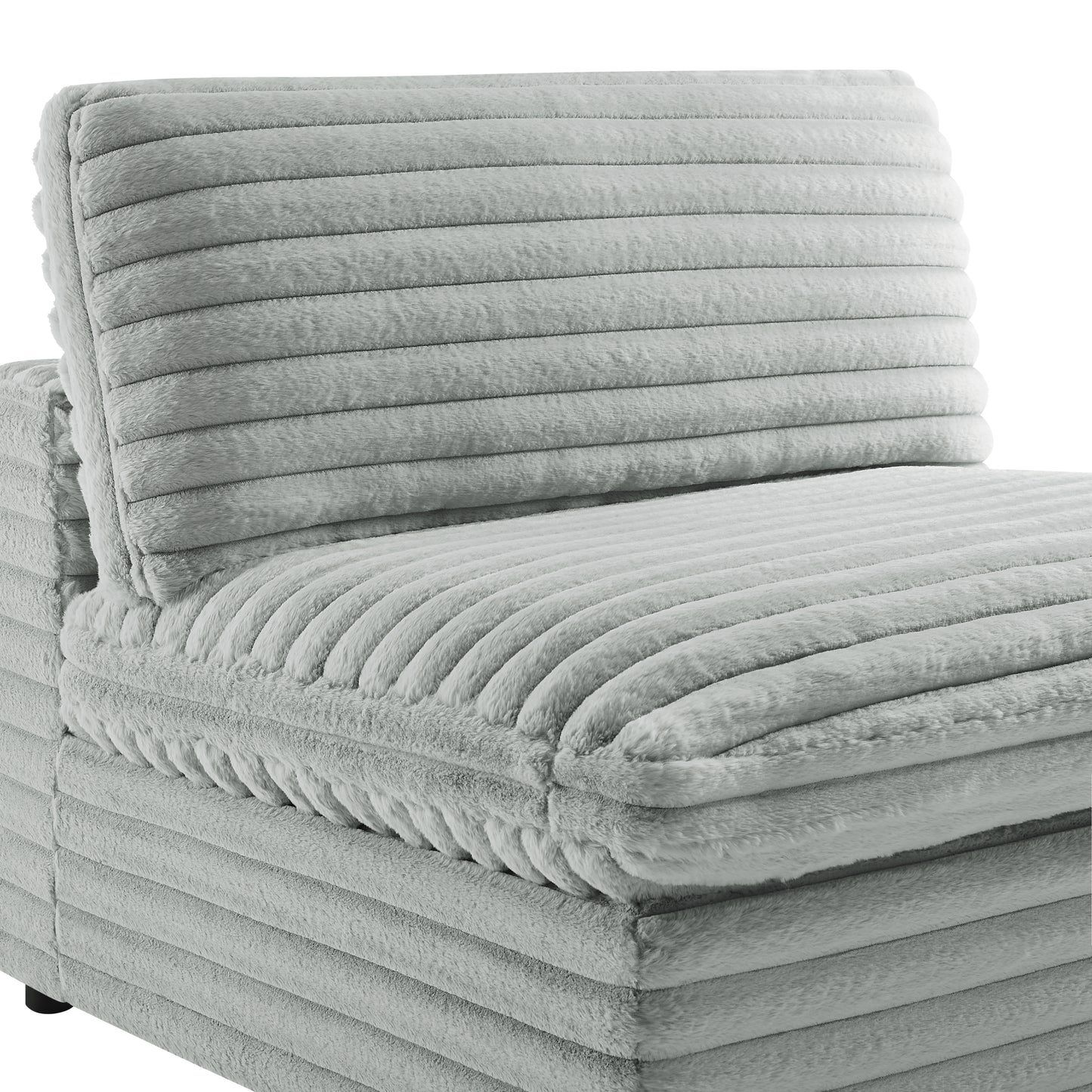 Gray Modular Farmhouse Sectional Sofa with Plush Polyester Fabric for Living Room