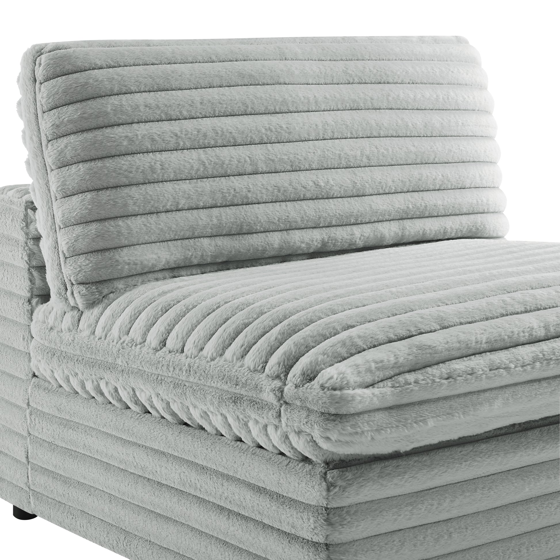 Gray Modular Farmhouse Sectional Sofa with Plush Polyester Fabric for Living Room