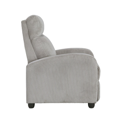 Pary Recliner - Light Gray Corduroy, Wood Frame for Living Room