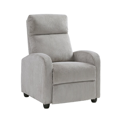 Pary Recliner - Light Gray Corduroy, Wood Frame for Living Room