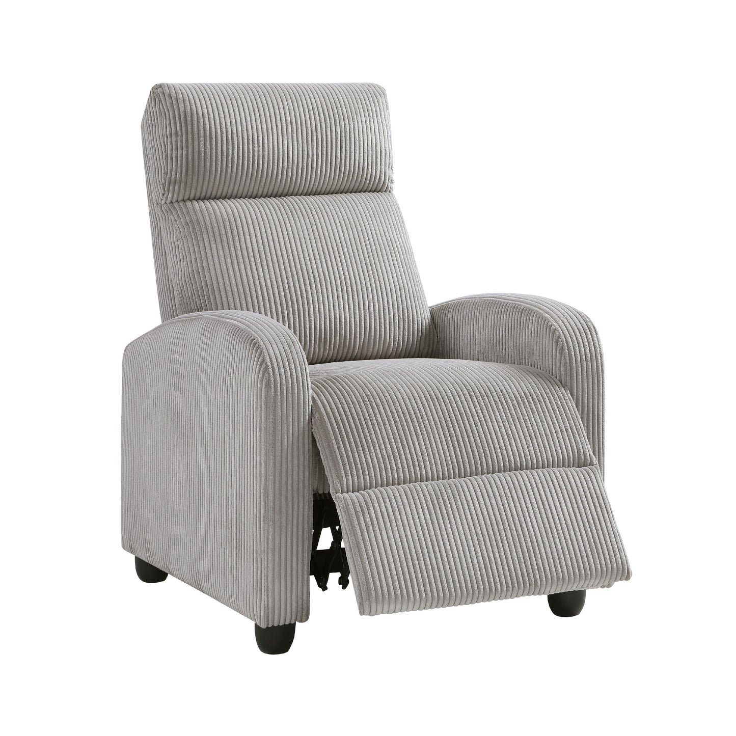 Pary Recliner - Light Gray Corduroy, Wood Frame for Living Room