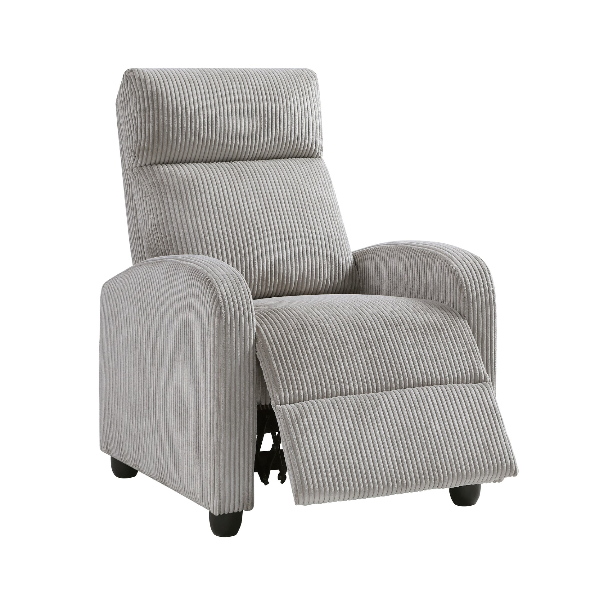 Pary Recliner - Light Gray Corduroy, Wood Frame for Living Room
