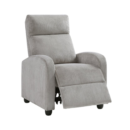Pary Recliner - Light Gray Corduroy, Wood Frame for Living Room