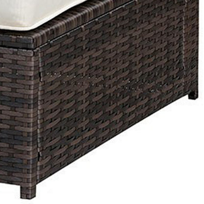 Outdoor Patio Accent Chair with Metal Frame and Cream Cushion for Living Room