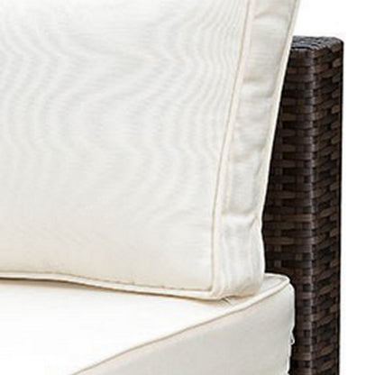 Outdoor Patio Accent Chair with Metal Frame and Cream Cushion for Living Room