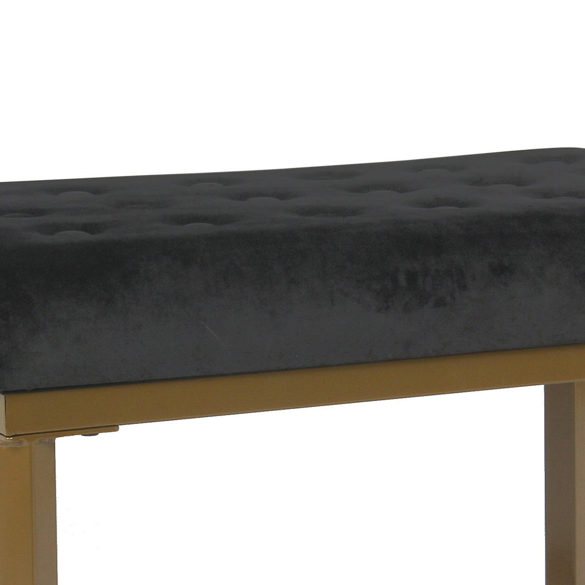 Black & Gold Metal Ottoman - Luxurious Comfort & Style