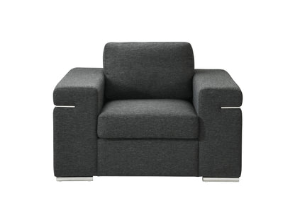 Gianna Black Linen Fabric Arm Chair