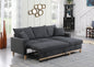 Colton 84.25" Dark Gray Woven Reversible Sleeper Sectional Sofa with Storage Chaise