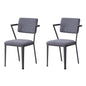 Grey and Gunmetal Open Back Dinning Chairs (Set of 2)