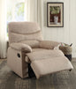Beige Recliner with Pillow Top Arm