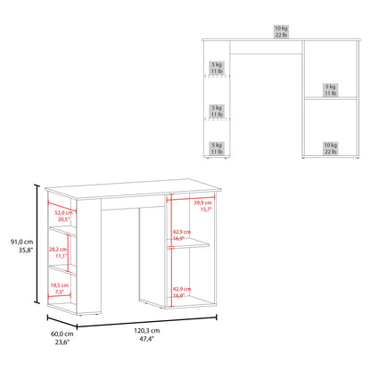 Rectangular White Kitchen Island - 40-55 Inch