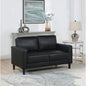 Farallone Black Upholstered Track Arm Loveseat