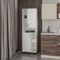 White Kitchen Pantry with Open Storage and 2 Doors