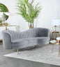 Reigha Grey and Gold Upholstered Loveseat