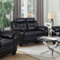 Samantha Casual Black Padded Loveseat with Tufted
