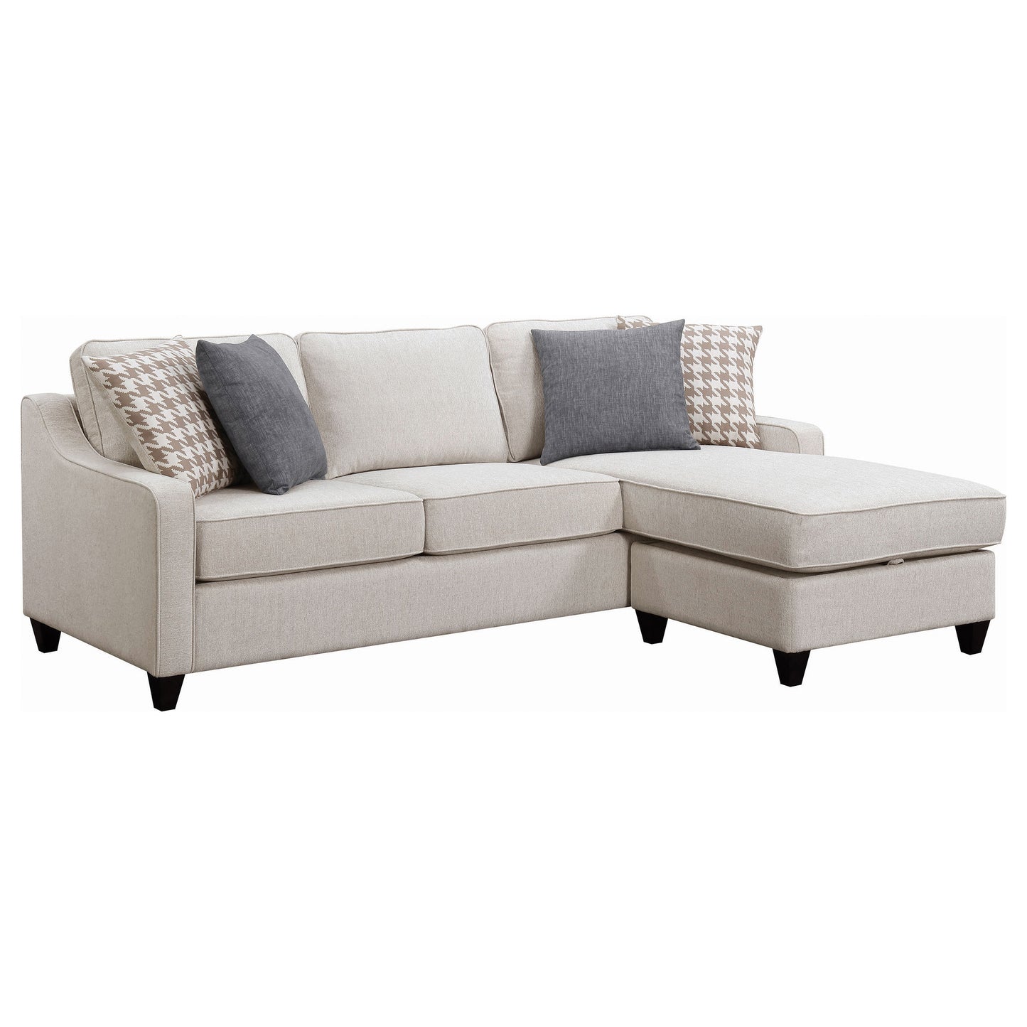 Isla Platinum L-Shaped Upholstered Sectional Sofa - Beige