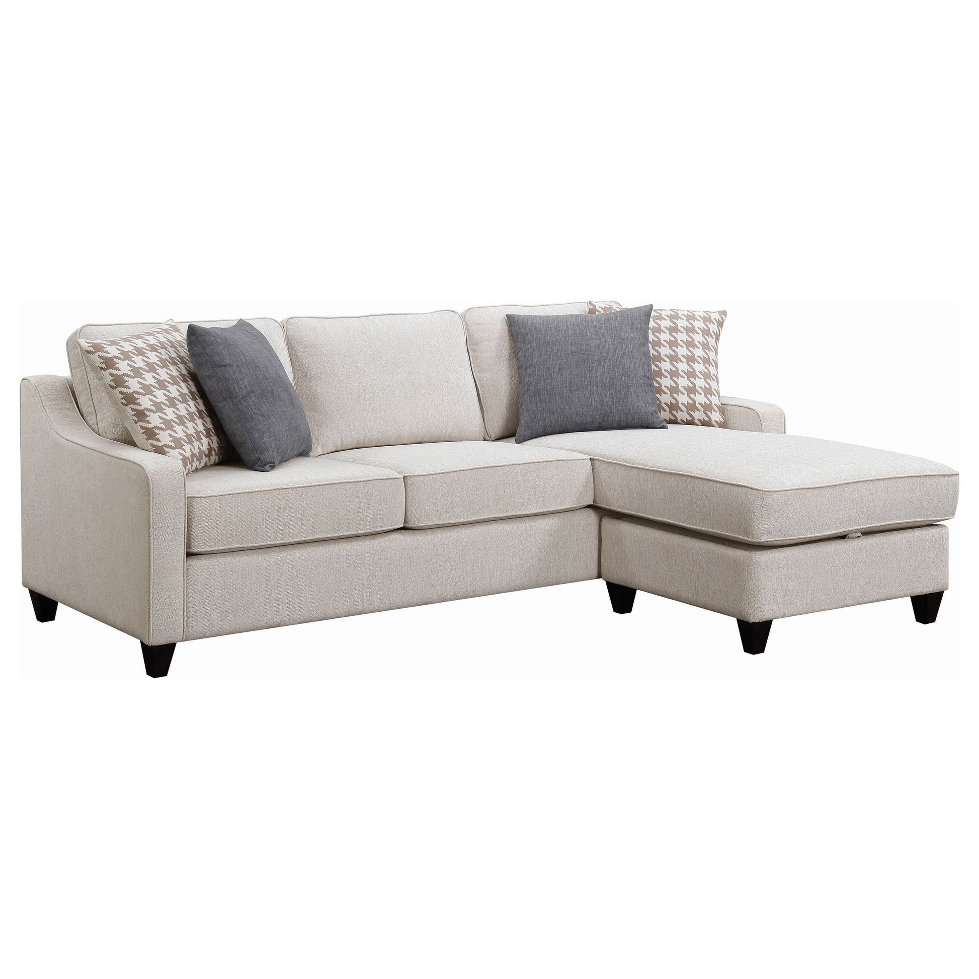 Isla Platinum L-Shaped Upholstered Sectional Sofa - Beige