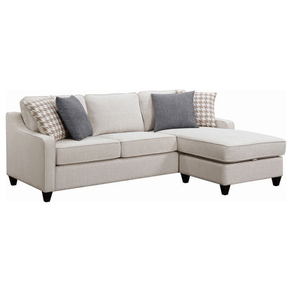 Isla Platinum L-Shaped Upholstered Sectional Sofa - Beige