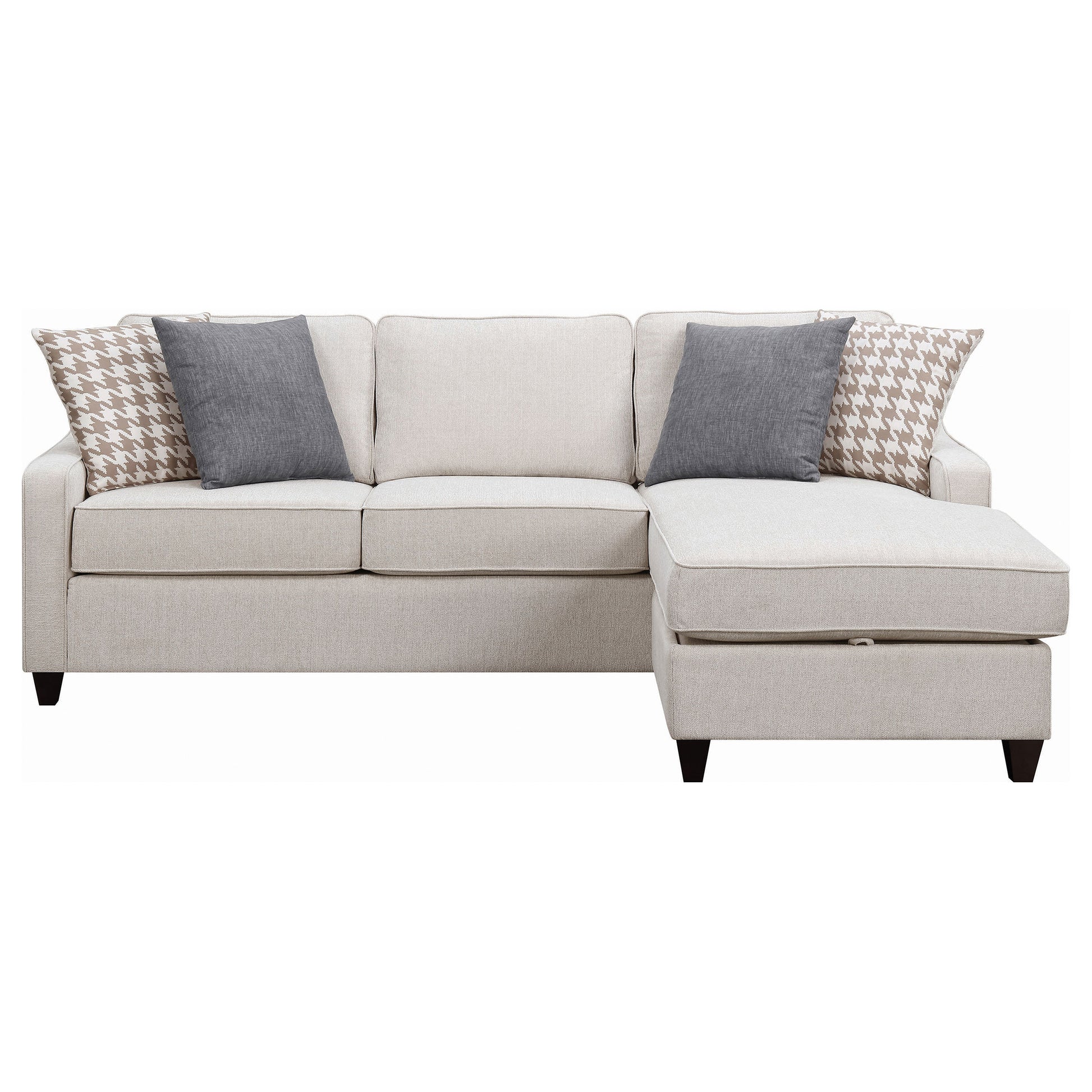 Isla Platinum L-Shaped Upholstered Sectional Sofa - Beige
