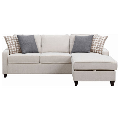 Isla Platinum L-Shaped Upholstered Sectional Sofa - Beige