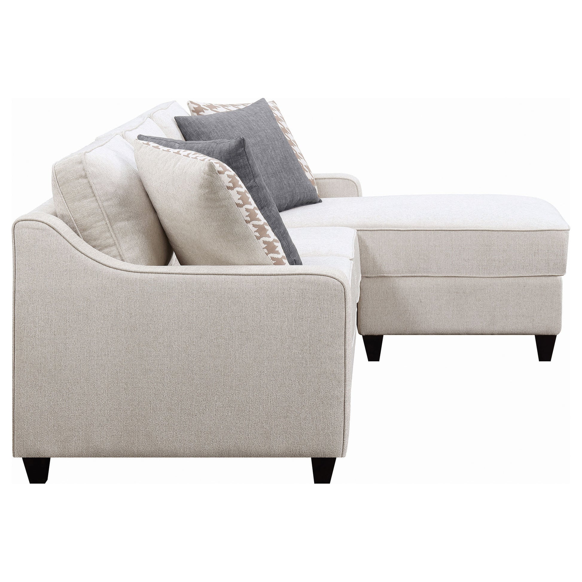 Isla Platinum L-Shaped Upholstered Sectional Sofa - Beige