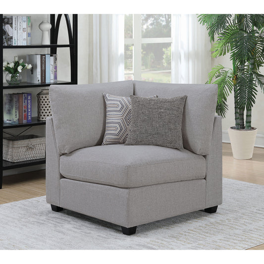 Austin Grey Cushion Back Upholstered Corner Chair with Pillows