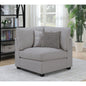 Austin Grey Cushion Back Upholstered Corner Chair with Pillows