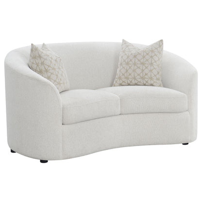 White Upholstered Loveseat - 65.5" x 40"