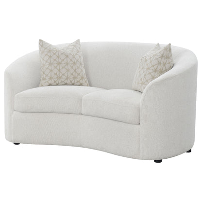 White Upholstered Loveseat - 65.5" x 40"