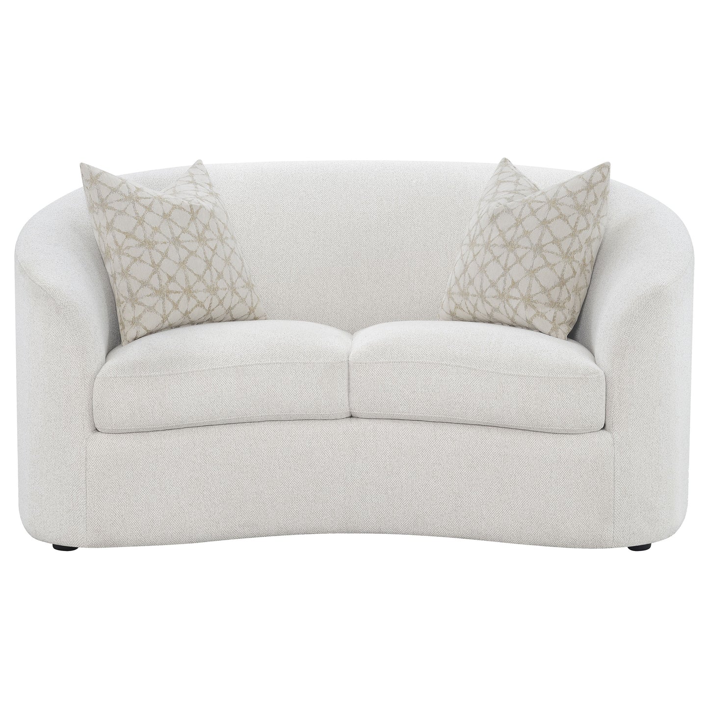 White Upholstered Loveseat - 65.5" x 40"