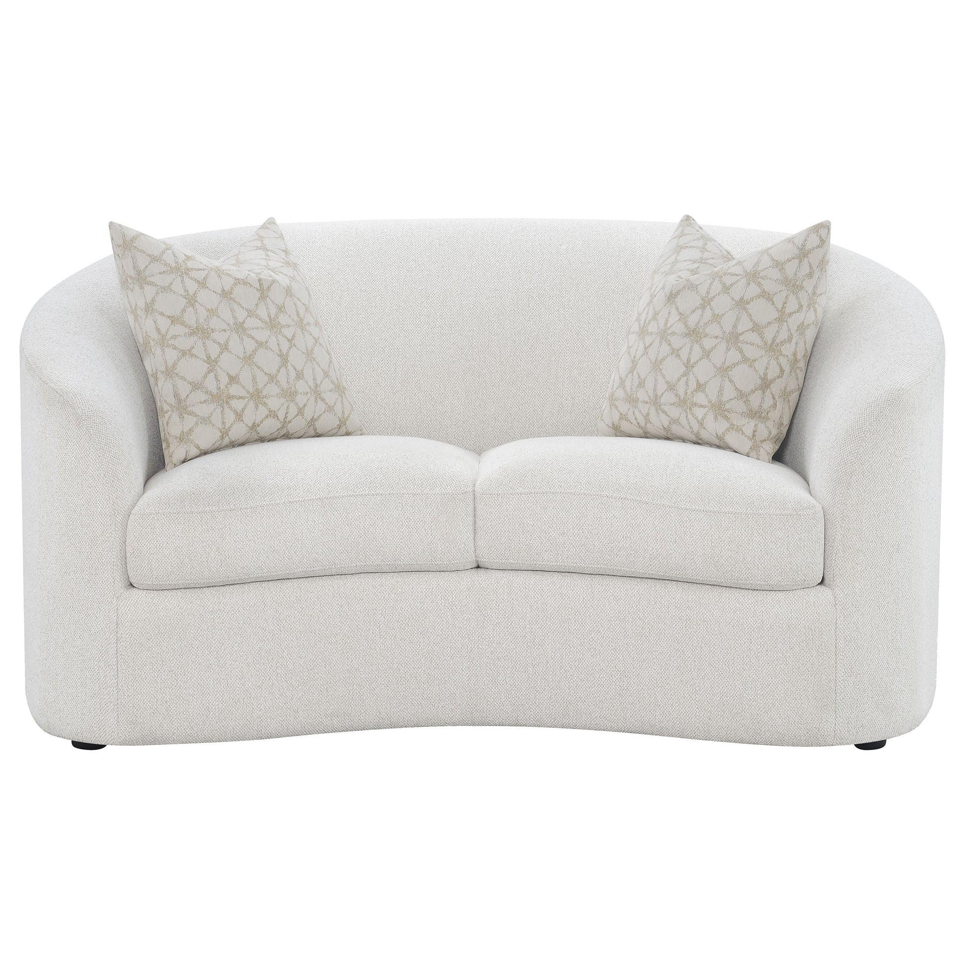 White Upholstered Loveseat - 65.5" x 40"