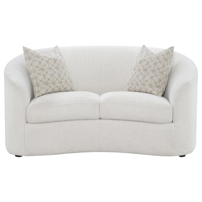 White Upholstered Loveseat - 65.5" x 40"