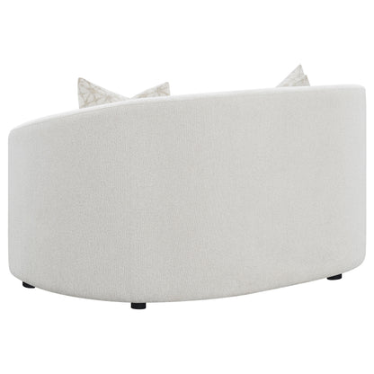 White Upholstered Loveseat - 65.5" x 40"