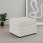 Merced Beige Upholstered Hydraulic Lift Top Storage Ottoman