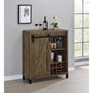 Arcata Rustic Oak Sliding Door Bar Cabinet