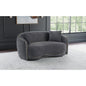 Lorraine Dark Grey Upholstered Curved Loveseat