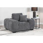 Plather Charcoal Grey Upholstered Track Arm Accent Chair