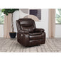 Salerno Dark Brown Upholstered Power Recliner Chair