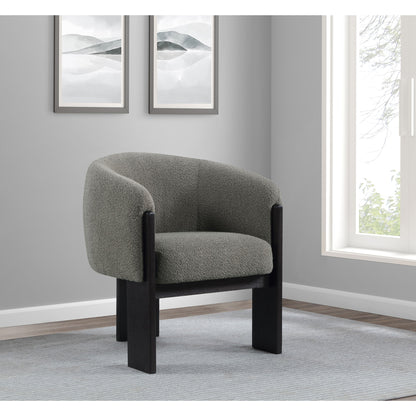 Maciel Brown Upholstered Barrel Back Accent Chair