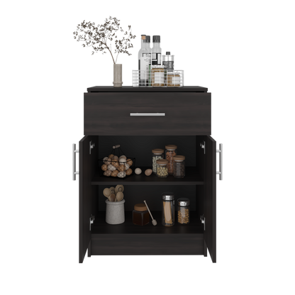 Wenge 2-Door Kitchen Pantry - Compact Storage Cabinet for Dining Room